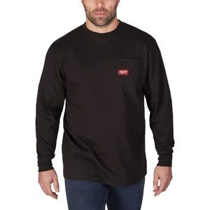 Milwaukee Black Long Sleeve Men's Heavy-Duty Pocket Shirt